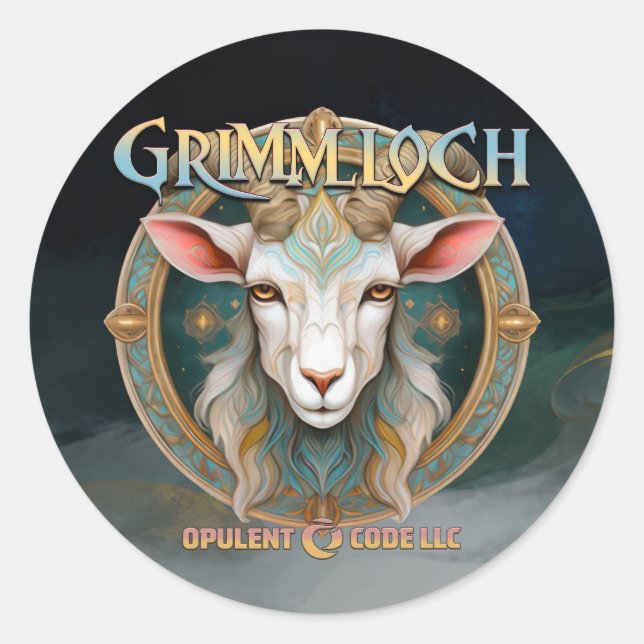 Adesivo Emblema de Cabra Grimmloch RPG de Fantasia (Frente)