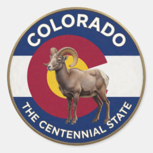 Adesivo Emblema de Carneiro Bighorn do Colorado 🐏