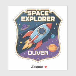 Adesivo Emblema de Explorador Espacial Fofo