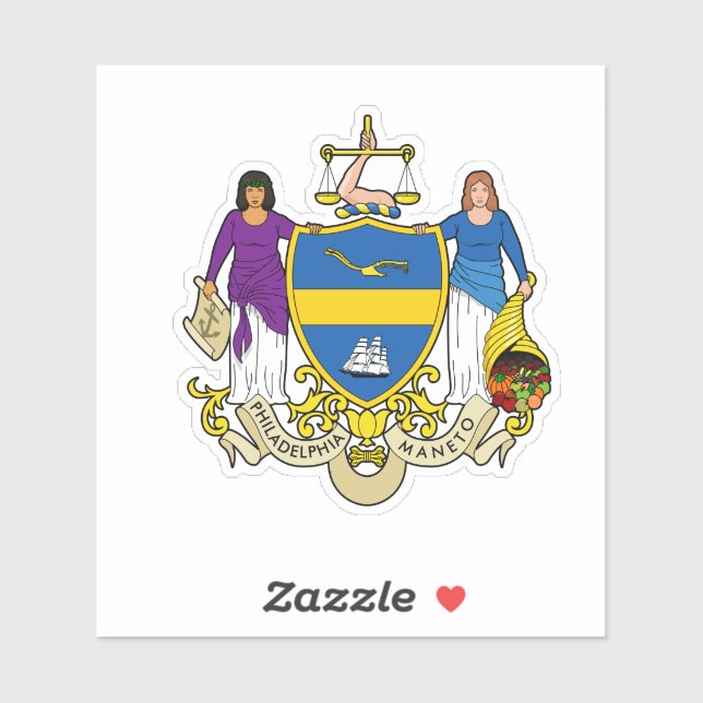 Adesivo Emblema de Filadélfia, Pensilvânia Vinyl Sticker (Folha)