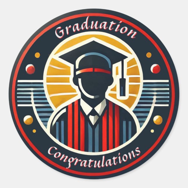 Adesivo Emblema de Graduado Universitário com Capa e Diplo (Frente)