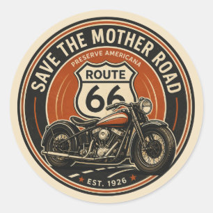 Adesivo Emblema de Herança de Motocicleta Vintage da Rota