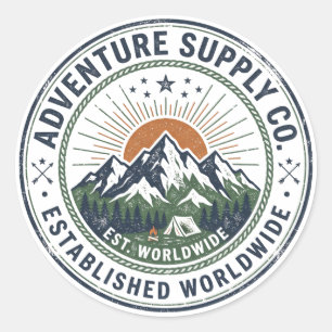 Adesivo Emblema de Montanha de Aventura ao Ar Livre Retro