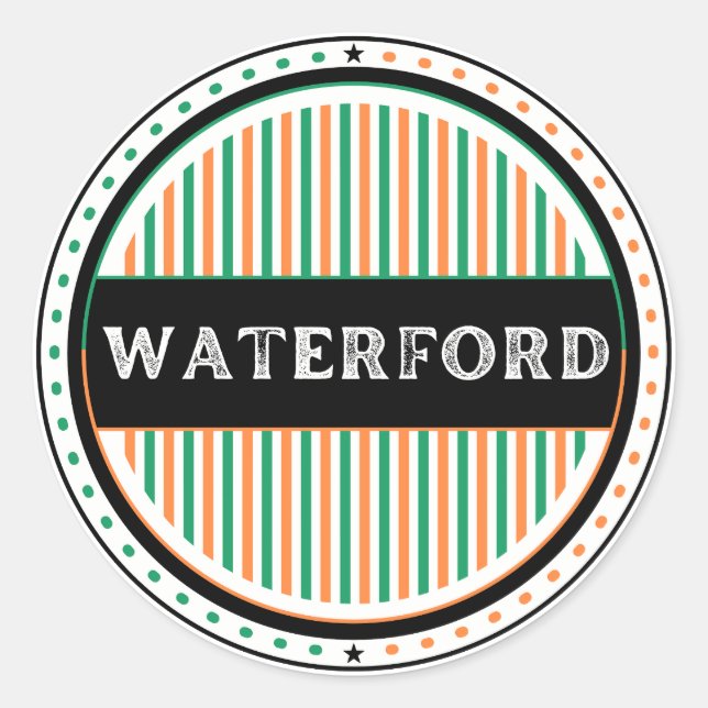 Adesivo Emblema de Orgulho da Cidade de Waterford – Identi (Frente)