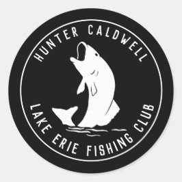 Adesivo Emblema de pesca personalizado preto