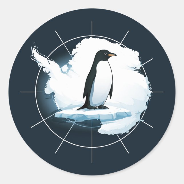Adesivo Emblema de Pinguim da Antártida – Design Explorado (Frente)
