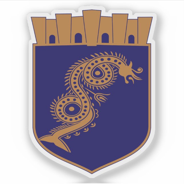 Adesivo Emblema de Pogradec, Albânia (Frente)