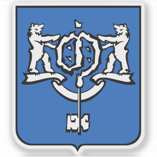 Adesivo Emblema de Yuzhno-Sakhalinsk (Oblast de Sakhalin) (Frente)