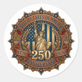 Adesivo Emblema do 250º Aniversário Americano em Homenagem