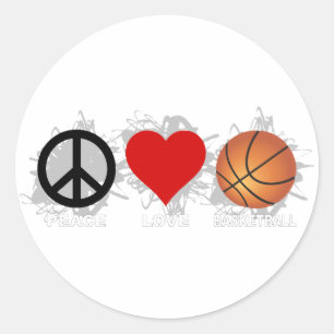Adesivo Emblema do basquetebol do amor da paz