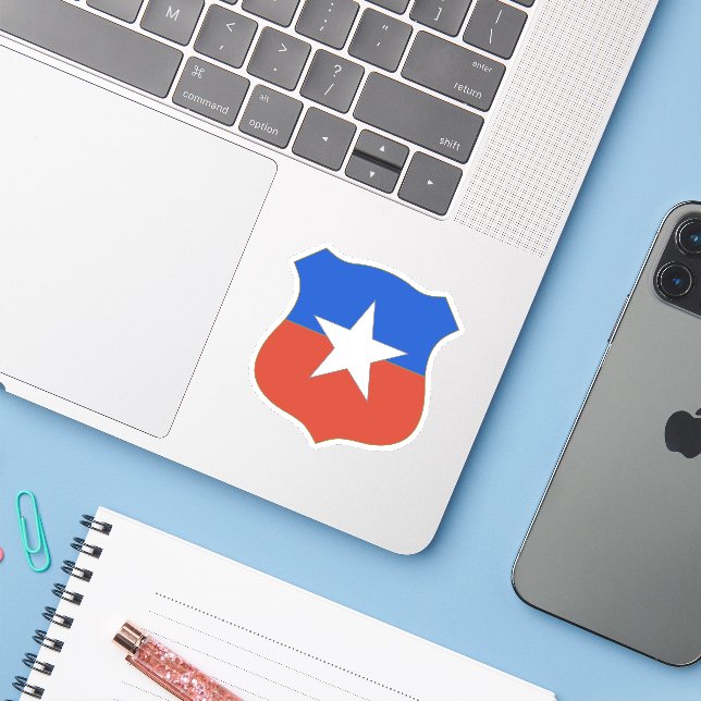 Adesivo Emblema do Chile (Notebook com iPhone)