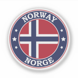 Adesivo Emblema do Círculo Redondo de Bandeira da Noruega
