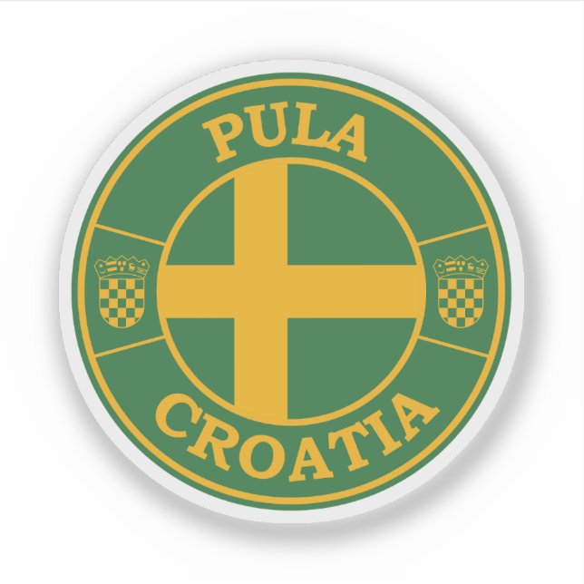 Adesivo Emblema do Círculo Redondo Pula Croácia (Frente)