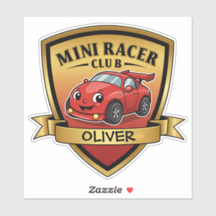 Adesivo Emblema do Clube Mini Racer – Carro de Corrida Ver