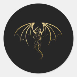 Adesivo Emblema do dragão lendário do Ouro metálico