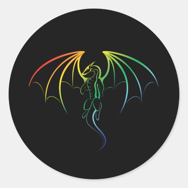 Adesivo Emblema do Dragão Mítico do Arco-Íris legal (Frente)