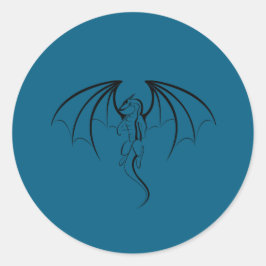Adesivo Emblema do Dragão Silhout da Fantasia Negra