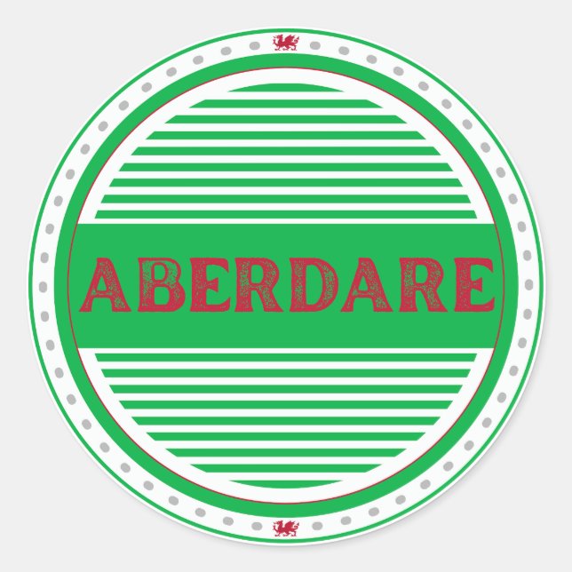 Adesivo Emblema do Orgulho da Cidade de Aberdare – Identid (Frente)