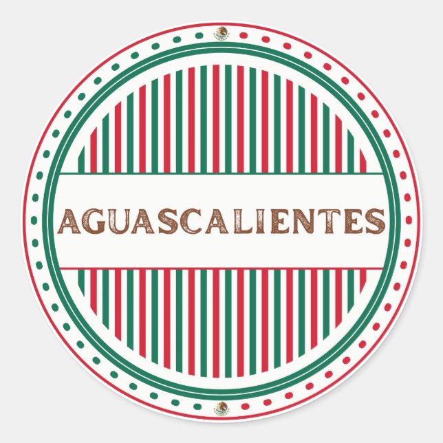 Adesivo Emblema do Orgulho da Cidade de Aguascalientes Ide (Frente)