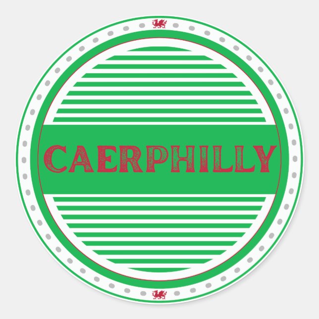 Adesivo Emblema do Orgulho da Cidade de Caerphilly – Ident (Frente)