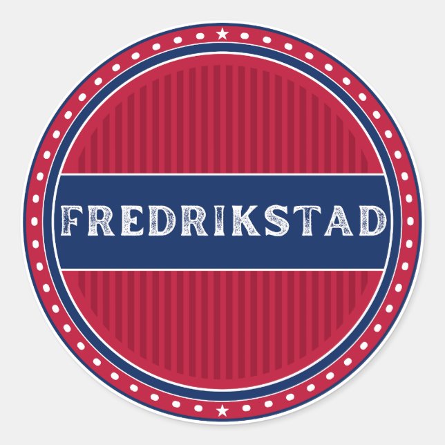 Adesivo Emblema do Orgulho da Cidade de Fredrikstad – Iden (Frente)