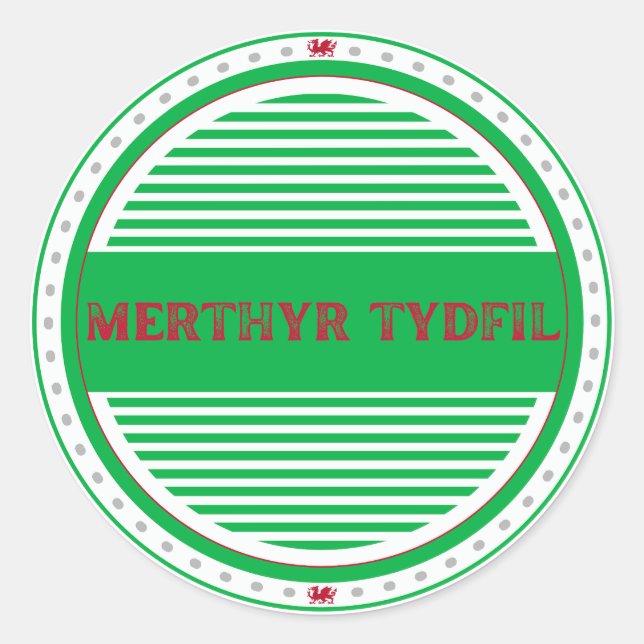 Adesivo Emblema do Orgulho da Cidade de Merthyr Tydfil – I (Frente)