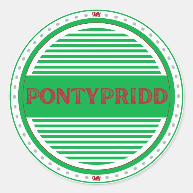 Adesivo Emblema do Orgulho da Cidade de Pontypridd – Ident (Frente)