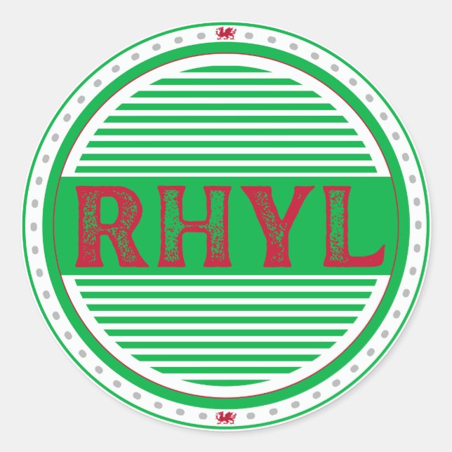Adesivo Emblema do Orgulho da Cidade de Rhyl – Identidade  (Frente)