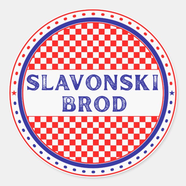 Adesivo Emblema do Orgulho da Cidade de Slavonski Brod Ide (Frente)