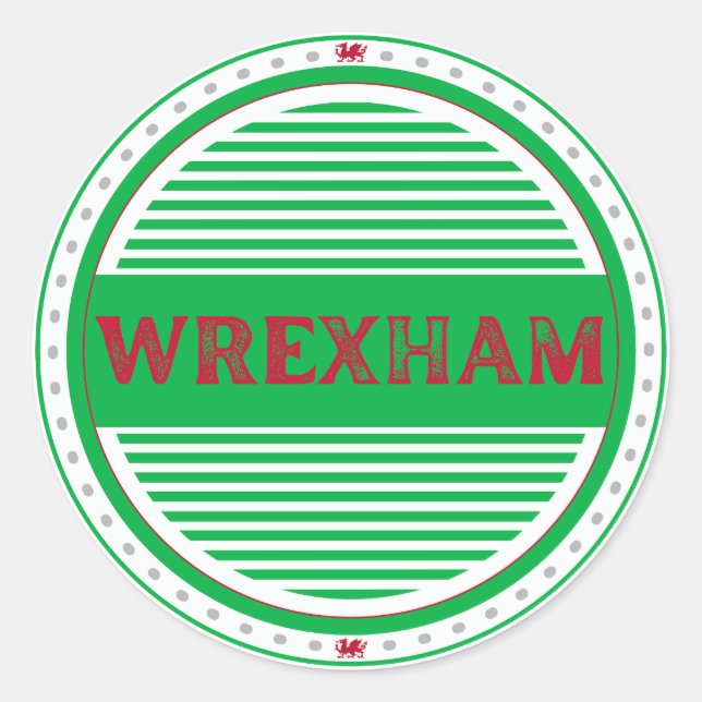 Adesivo Emblema do Orgulho da Cidade de Wrexham – Identida (Frente)