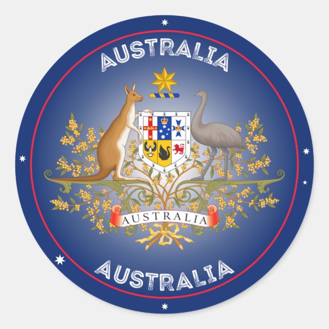 Adesivo Emblema do Patrimônio da Austrália (Frente)