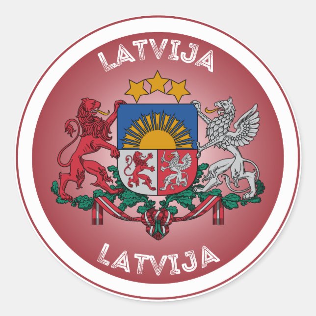 Adesivo Emblema do Patrimônio da Letônia (Frente)