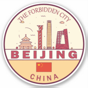 Adesivo Emblema do Skyline na Cidade de Beijing China