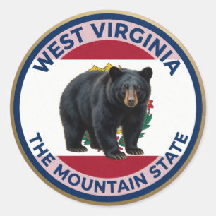 Adesivo Emblema do Urso Negro da Virgínia Ocidental 🐻