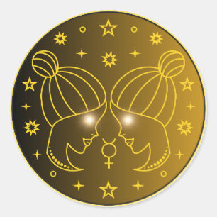 Adesivo Emblema do Zodíaco de Gêmeos Símbolo Celestial M