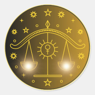 Adesivo Emblema do Zodíaco de Libra Símbolo Celestial Mi