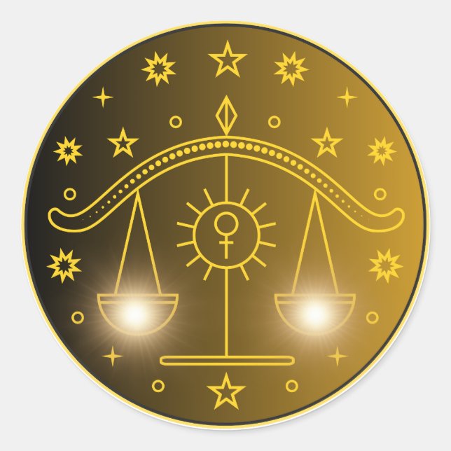 Adesivo Emblema do Zodíaco de Libra | Símbolo Celestial Mi (Frente)