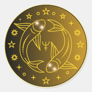Adesivo Emblema do Zodíaco de Peixes Símbolo Celestial M