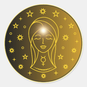 Adesivo Emblema do Zodíaco de Virgem Símbolo Celestial M