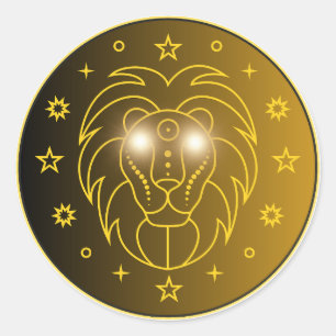 Adesivo Emblema do Zodíaco Leão Símbolo Celestial Minima