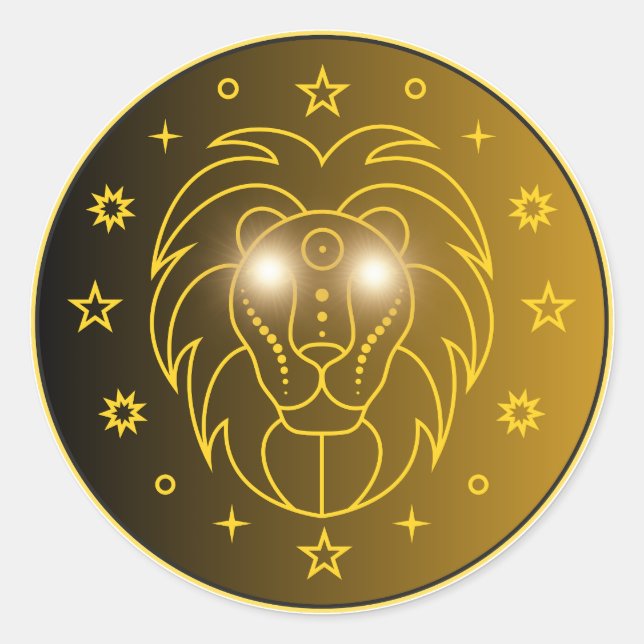Adesivo Emblema do Zodíaco Leão | Símbolo Celestial Minima (Frente)