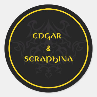 Adesivo Emblema Gótico Preto e Dourado