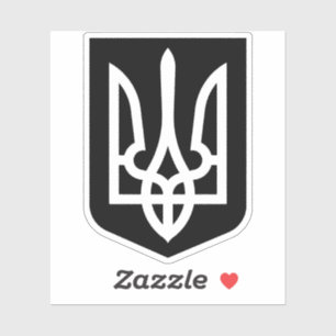Adesivo Emblema Gráfico Contemporâneo Tryzub da Ucrânia