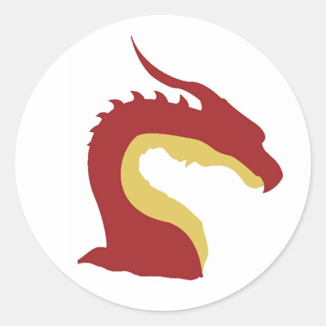 Adesivo emblema legal do dragão Simples da Fantasia Vermel (Frente)