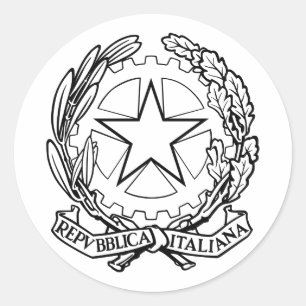 Adesivo Emblema Nacional da Itália - contorno negro