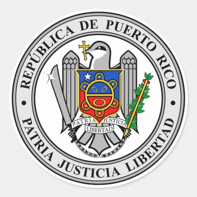 Adesivo Emblema Nacional da República de Porto Rico (Frente)