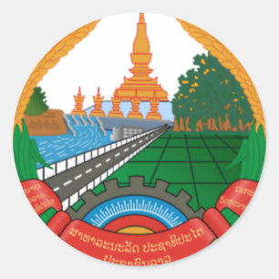 ADESIVO EMBLEMA NACIONAL DO LAO - CRACHÁ DO LAO