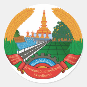 ADESIVO EMBLEMA NACIONAL DO LAO - CRACHÁ DO LAO