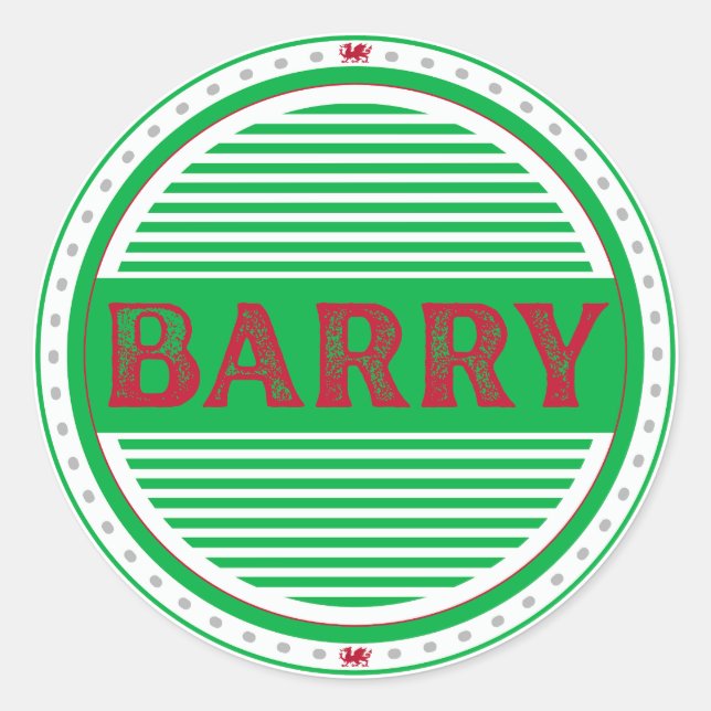 Adesivo Emblema Orgulho da Cidade de Barry – Identidade Ga (Frente)