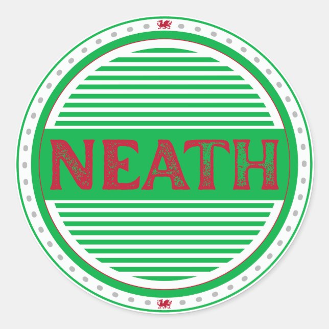 Adesivo Emblema Orgulho da Cidade de Neath – Identidade Ga (Frente)